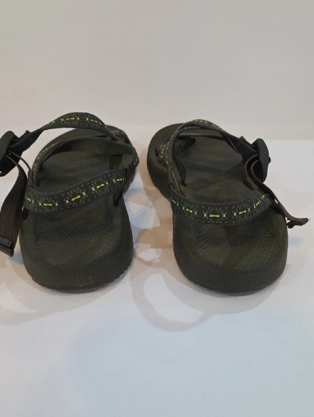 Chaco Men's Sport Sandals in Olive Green with Yellow Accent Size 12